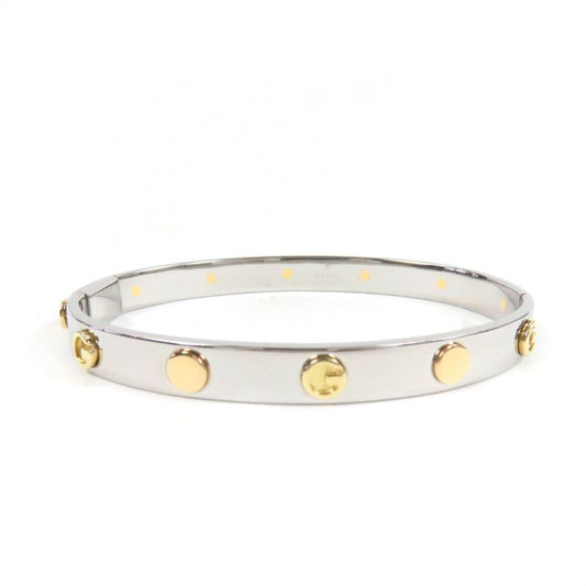 Gucci G Logo Combination Color Bracelet Bangle Silver Gold 17 With Box And