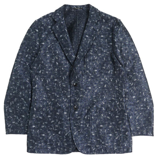 Hermes G19936 All-over Jacquard Weave Reversible Single Tailored Jacket In Navy