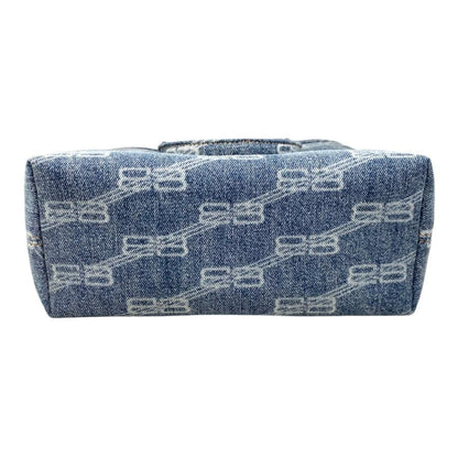 Balenciaga Handbag Shoulder Bag Denim Bag BB monogram Blue Silver