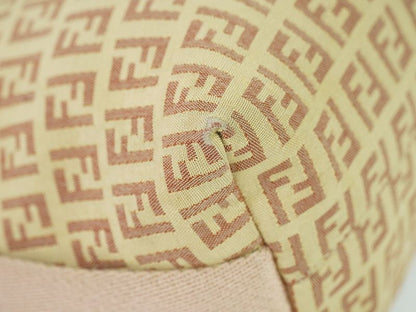 Authentic Fendi Zucchino Shoulder Bag Pochette Canvas Beige Pink 8br319