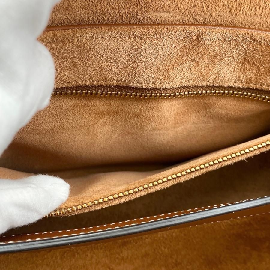 Celine Shoulder Bag Teen Soft 16 Caisse 196853 Calfskin Tan Brown Gold Hardware