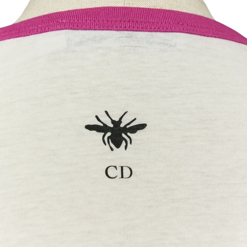 24aw Christian Dior Miss Dior Graffiti Cotton Linen T-Shirt 453t40a4554 Size M