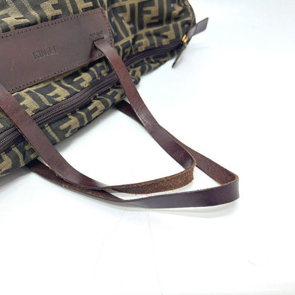 Fendi Tote Bag Zucca Pattern Leather / Canvas Brown