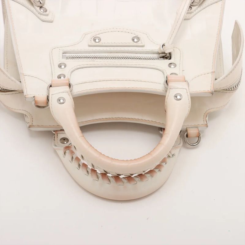 Balenciaga Neo Classic City Croc Embossed Leather 2WAY Handbag Crossbody