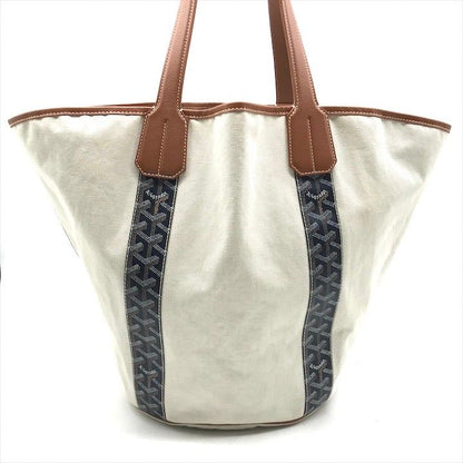 Goyard Bella la Reversible Tote Canvas Leather Navy Brown Natural
