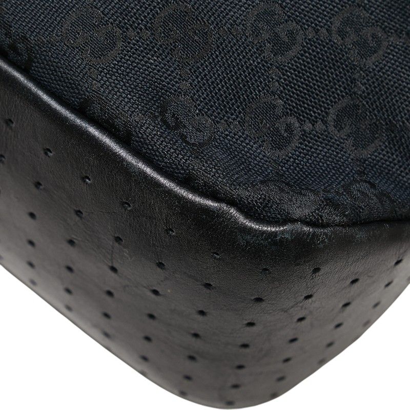 Gucci GG Canvas 153238 Navy Black Canvas Leather Women's Gucci