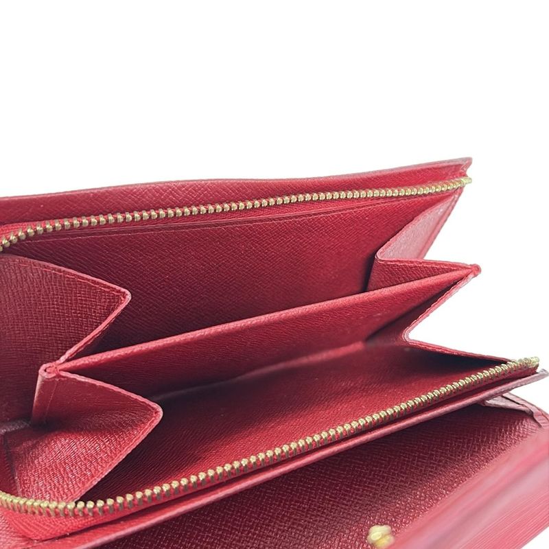 Louis Vuitton Epi Porte Monet Vieux Trésor M63507 Castilian Red Leather