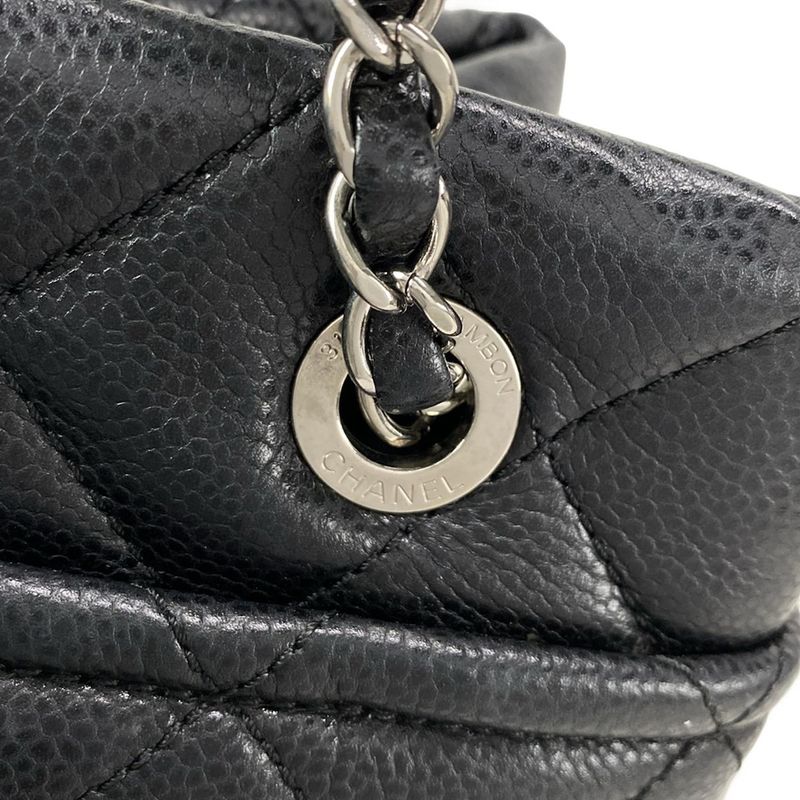 Chanel Tote Bag Matelasse Black Silver Hardware / Chain Shoulder