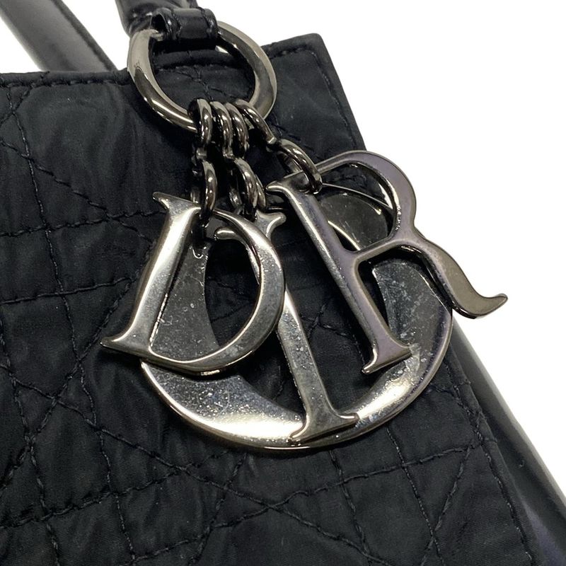 Dior/christian Dior Handbag Canage Stitch Black Leather