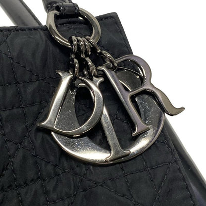 Dior/christian Dior Handbag Canage Stitch Black Leather