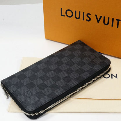 Louis Vuitton Round Zipper Long Wallet With Change Pocket Travel Case Damier