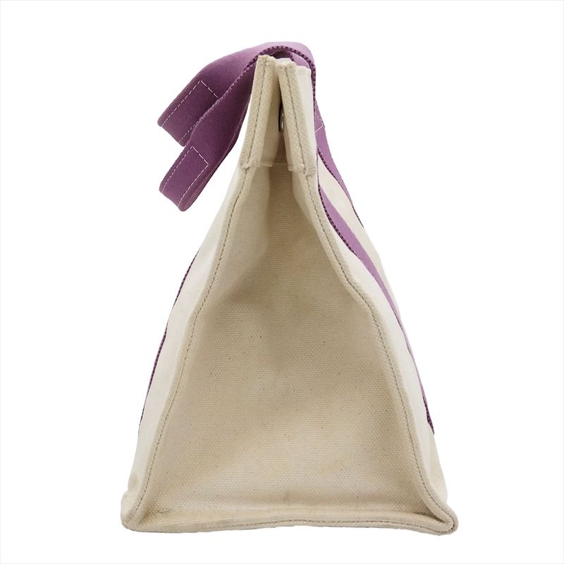 Hermes Bora PM Tote Bag Canvas Purple Ivory Handbag Women