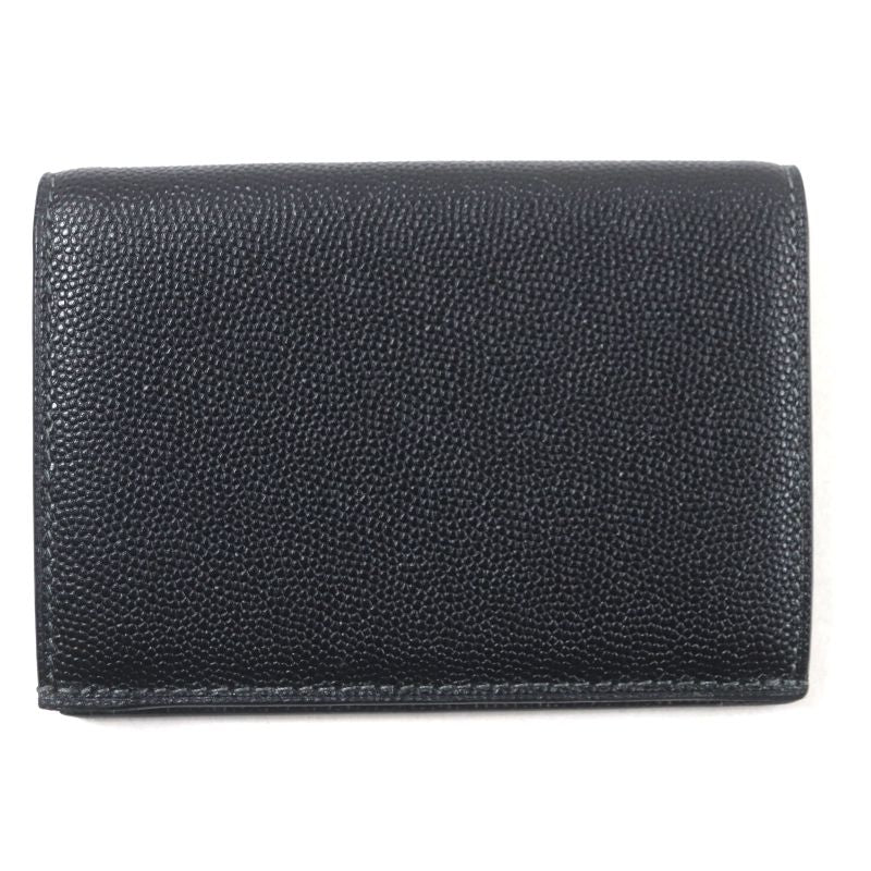 Cartier Santos Leather Logo Plate Fold Business Card Holder Pass Case Card