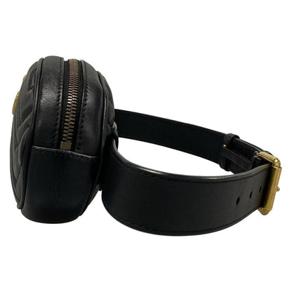 Gucci GG Marmont Waist Pouch Black Leather 476434