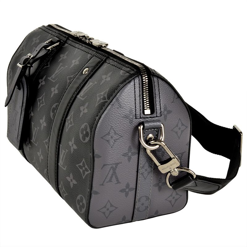 Louis Vuitton City Keepall Shoulder Bag M45936 Black RFID Monogram Eclipse Men's
