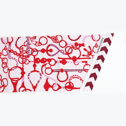 Hermes Maxi Twill Cut MORS ET Tresses Pink Red Silk Scarf