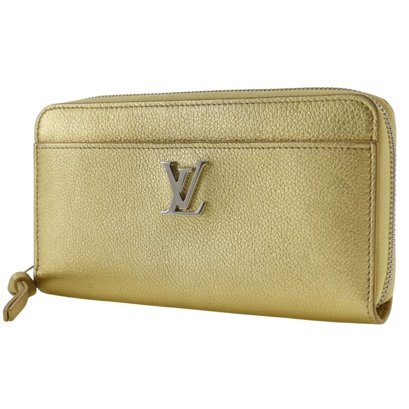 Louis Vuitton Zippy Lock Me Color M69058 Grain Calf Leather Gold Ub5109 Ladies