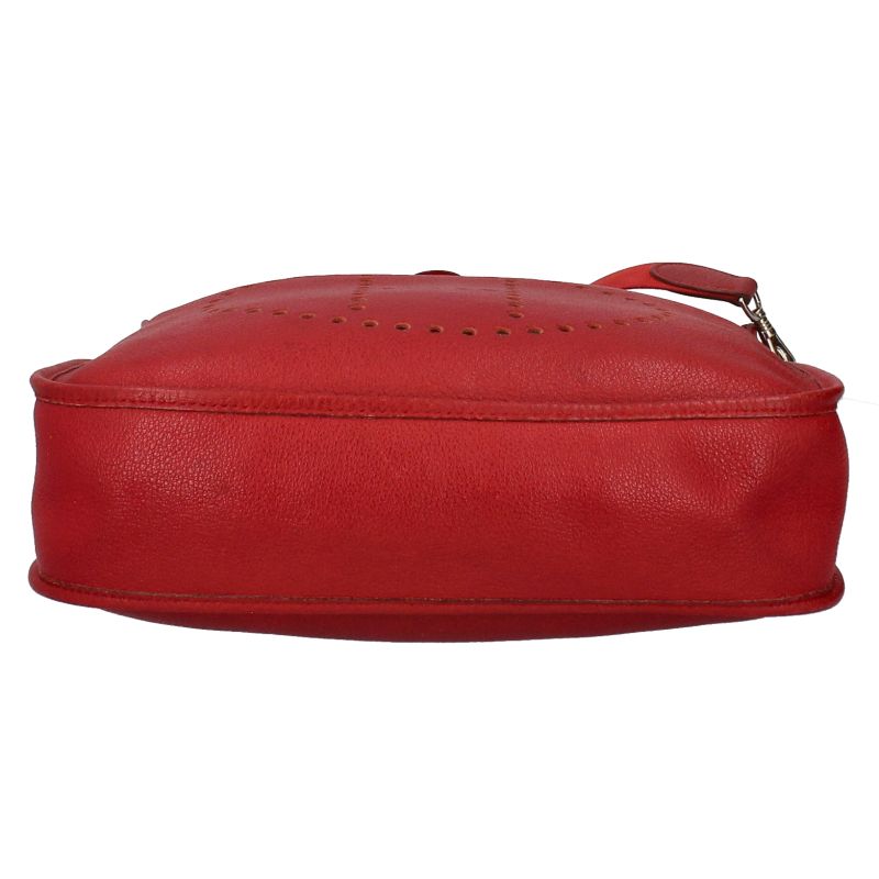 Hermes Evelyn GM Taurillon Clemence Women's Handbag Rouge Vif Excellent