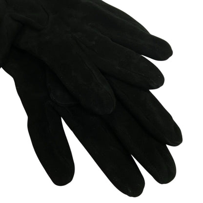 Hermes/Hermes Bolide Gigi Suede Gloves Black Ladies Brand