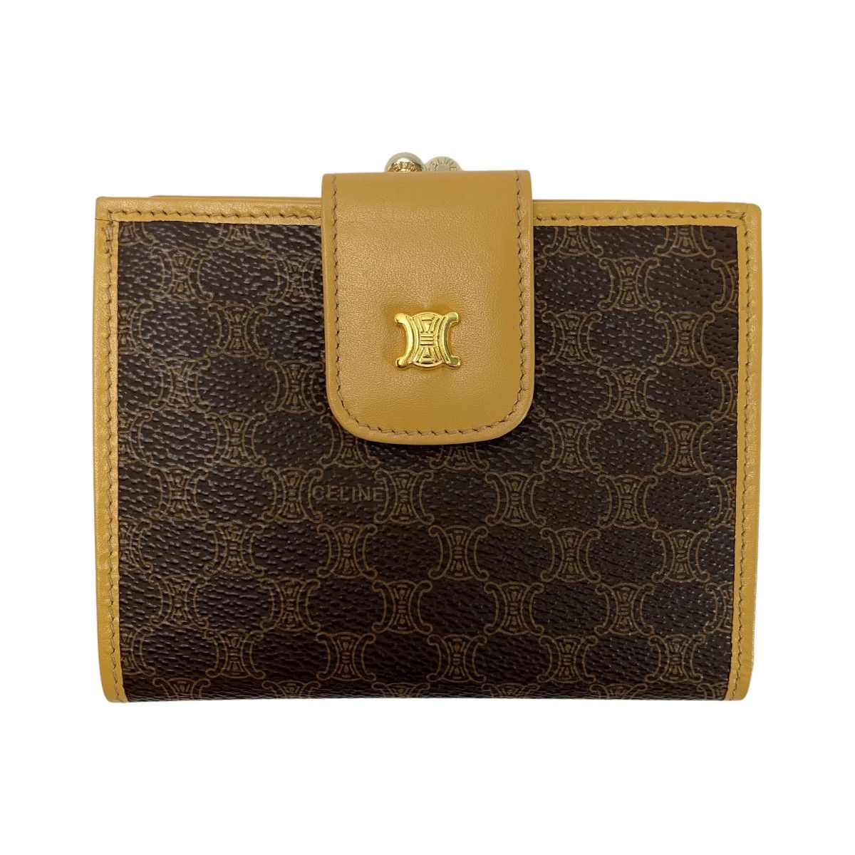 Celine Macadam Pattern Old Celine M13 Brown Bifold Wallet
