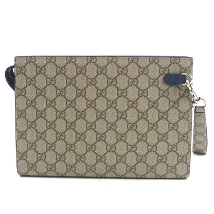 Gucci 768255 GG Supreme Canvas Leather Gghardware Bicolor Small Pouch Clutch