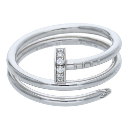 Cartier Juste UN CLOU RING Juste Un Clou 18kwg Half Diamond Ring Men's Size 12