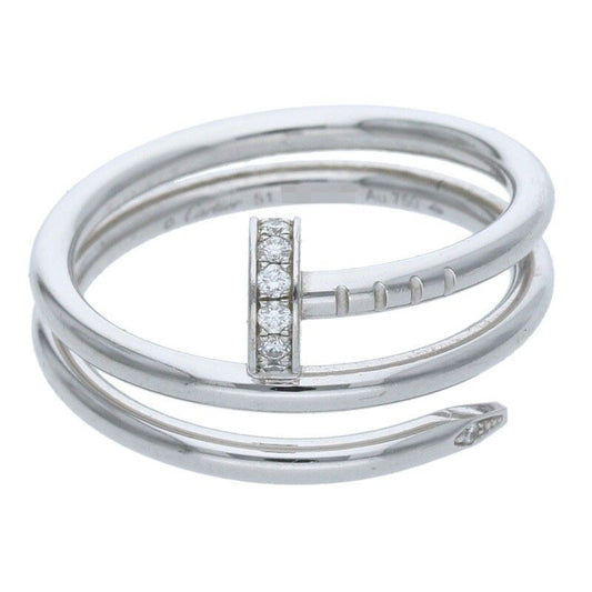 Cartier Juste UN CLOU RING Juste Un Clou 18kwg Half Diamond Ring Men's Size 12