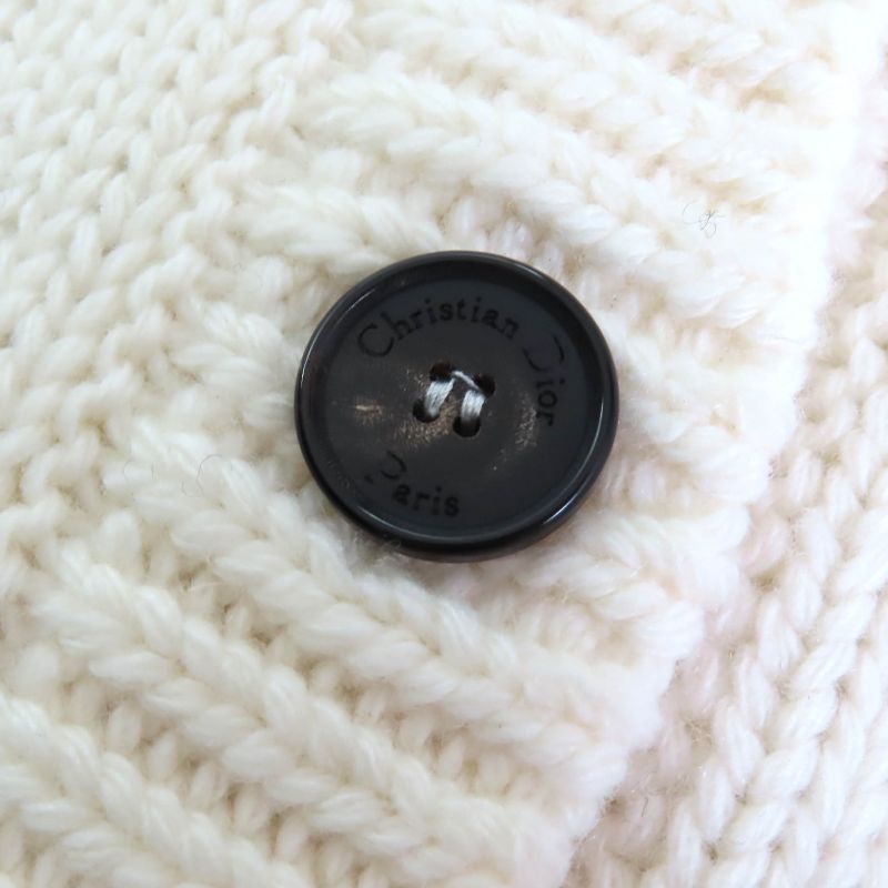 Christian DIOR 22AW 244g52ln320 Wool Cashmere Pixel Zodiac Leo Logo Button