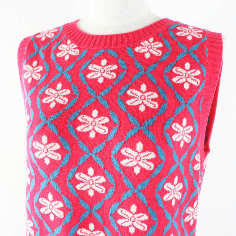 CHANEL P55807 100% Cashmere Sleeveless Long Knit Dress With Logo Button