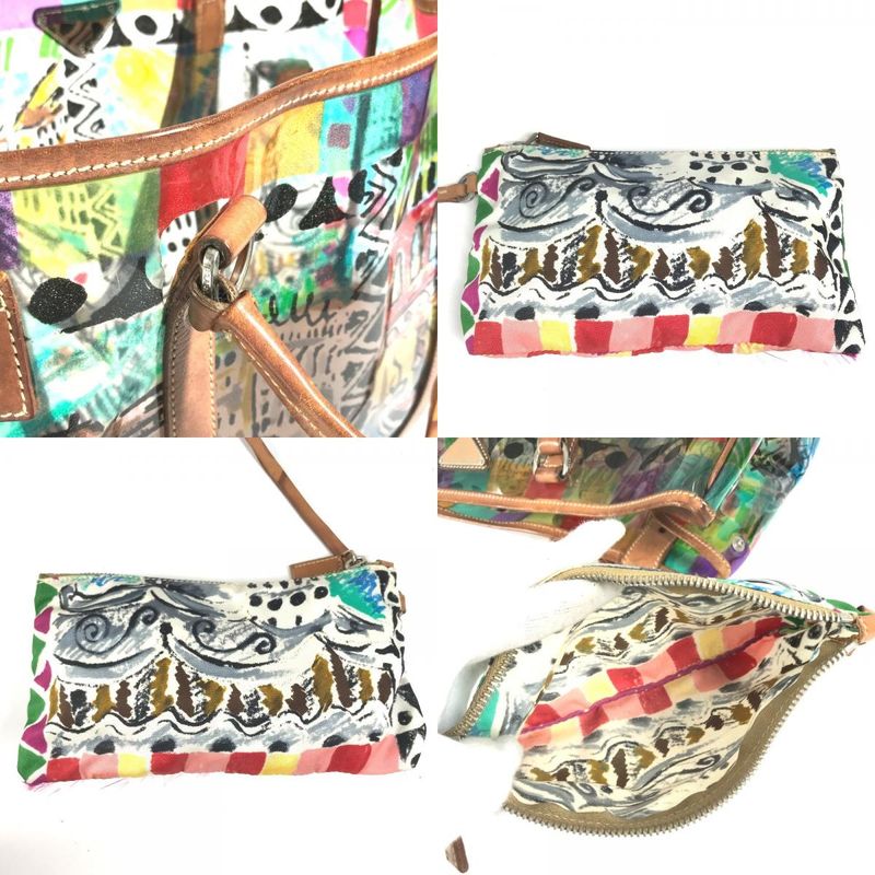 Prada Tote Bag All Over Pattern Triangle Logo Triangle Logo Plate Br2515