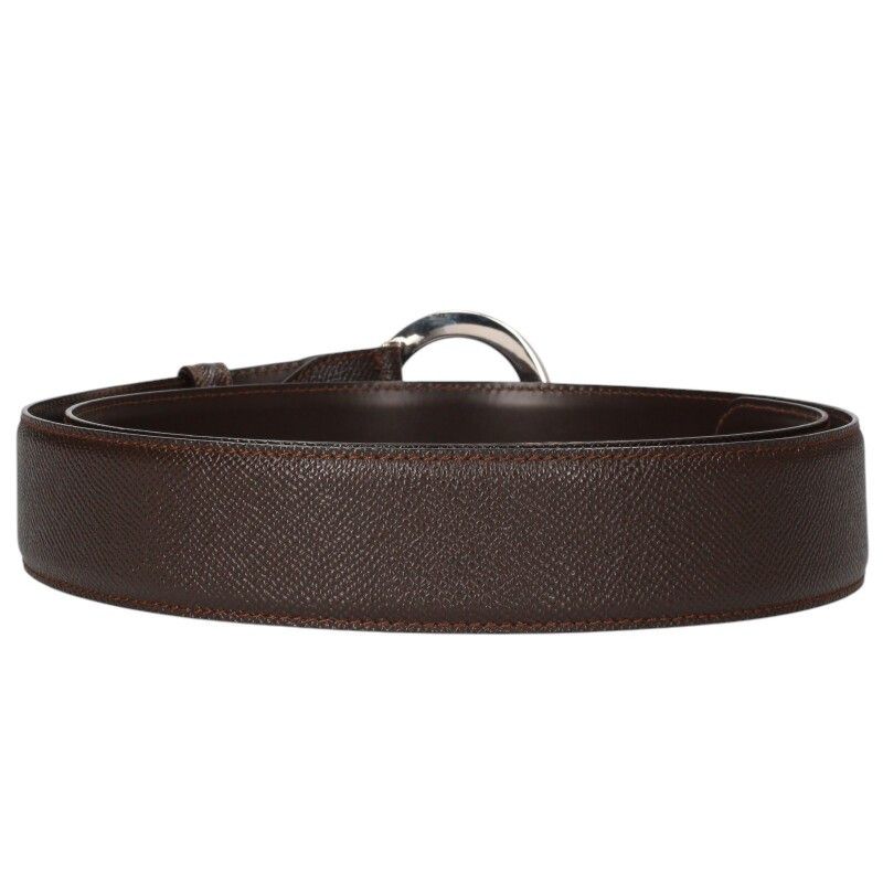 Bulgari Bee Zero One Sa-g11-24881 Round Buckle Leather Belt Men 110