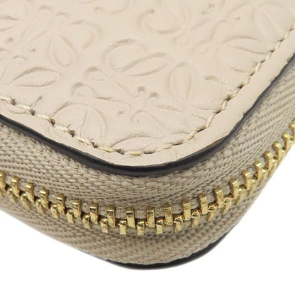 Loewe Long Wallet Repeat Zip Around Calfleather Light Oats Gold Hardware