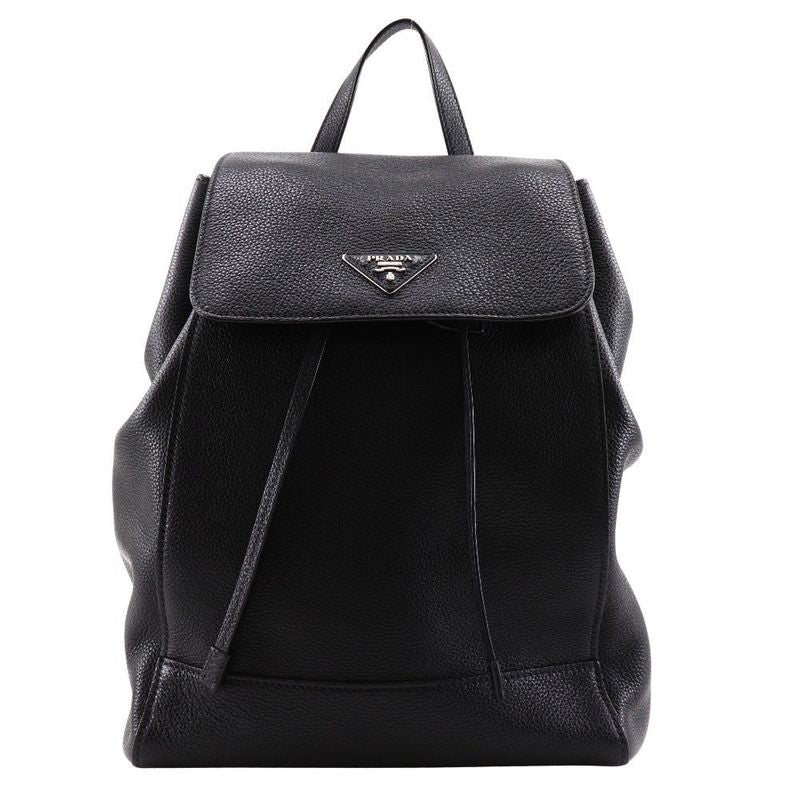Prada Backpack 1bz007 Calf Black Unisex Backpack/daypack