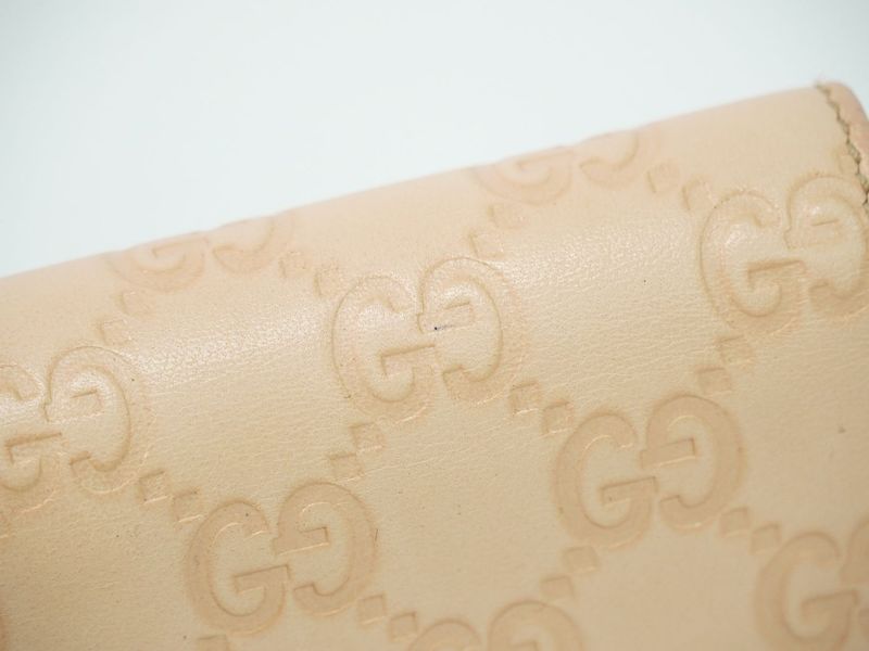 Authentic Gucci Shimmer Leather Long Wallet Long Wallet Pink 190336 Wallet