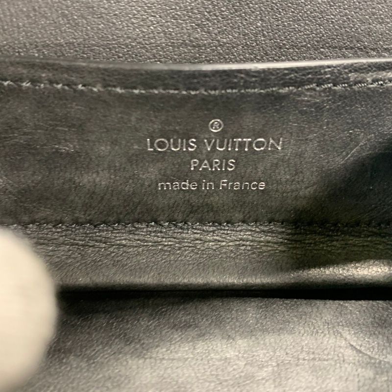 2718 Louis Vuitton Coin Purse LV Logo Embossed Black Snap Button Compact Wallet
