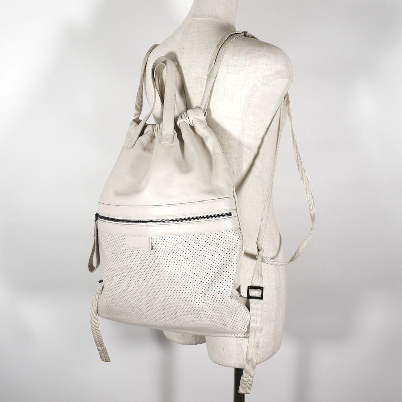 Bottega Veneta Bottega Veneta Reggello 567222 Calf Ivory Unisex Backpack/daypack