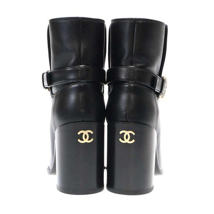 Chanel 22b Ankle Boots Ankle Leather Boots G38064 Black 35.5