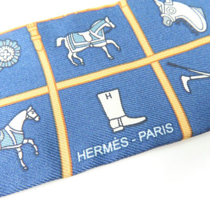 Hermes Twilly Couvertures Et Tenues De Jour Horsewear 100% Silk Marine Beige