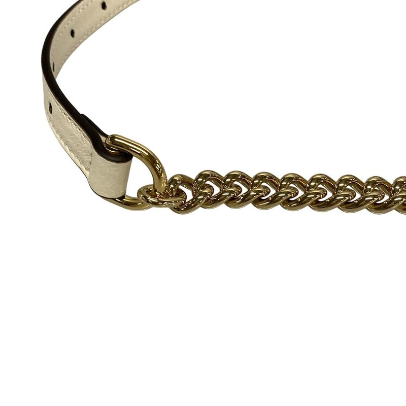 Gucci Shoulder Bag Padlockgg Supreme 811705 Beige And White Chain Shoulder