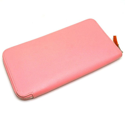 Hermes Azap Silkwin Long Wallet Long Wallet Pink And Orange Silver Hardware