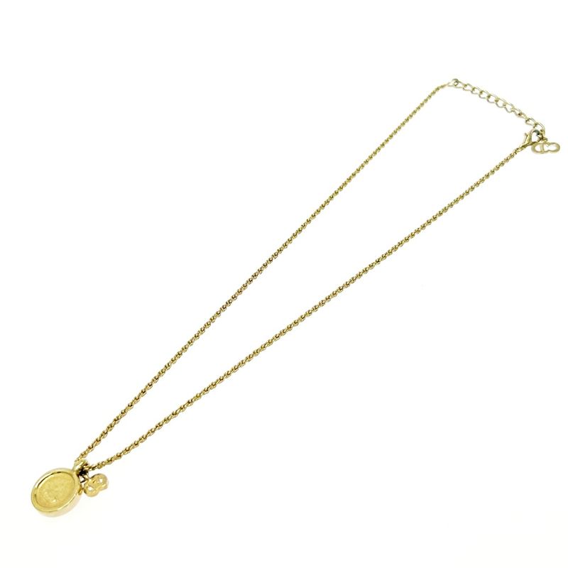 Christian Dior GP Rhinestone CD Logo Necklace Gold 408924 Necklace