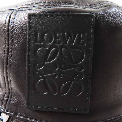 LOEWE Anagram Leather Lamb Leather Hat With Patches Hat Black Silver Hardware