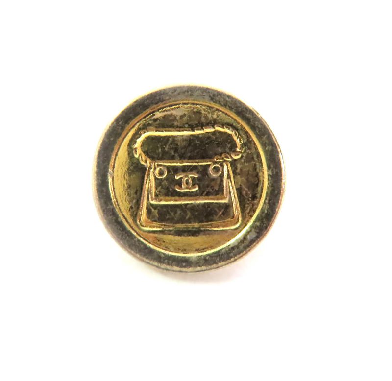 CHANEL Vintage Coco Mark Matelasse Gold Button Set Of 10 Small Items Gold