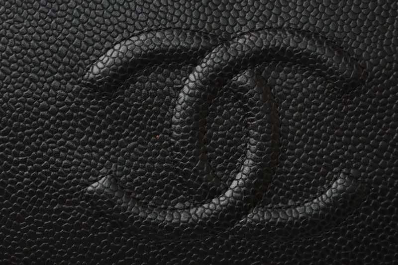 Chanel Wallet Chanel Long Wallet Round Zipper Caviar Skin Black Silver A50071