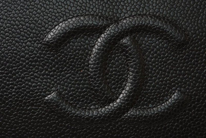 Chanel Wallet Chanel Long Wallet Round Zipper Caviar Skin Black Silver A50071