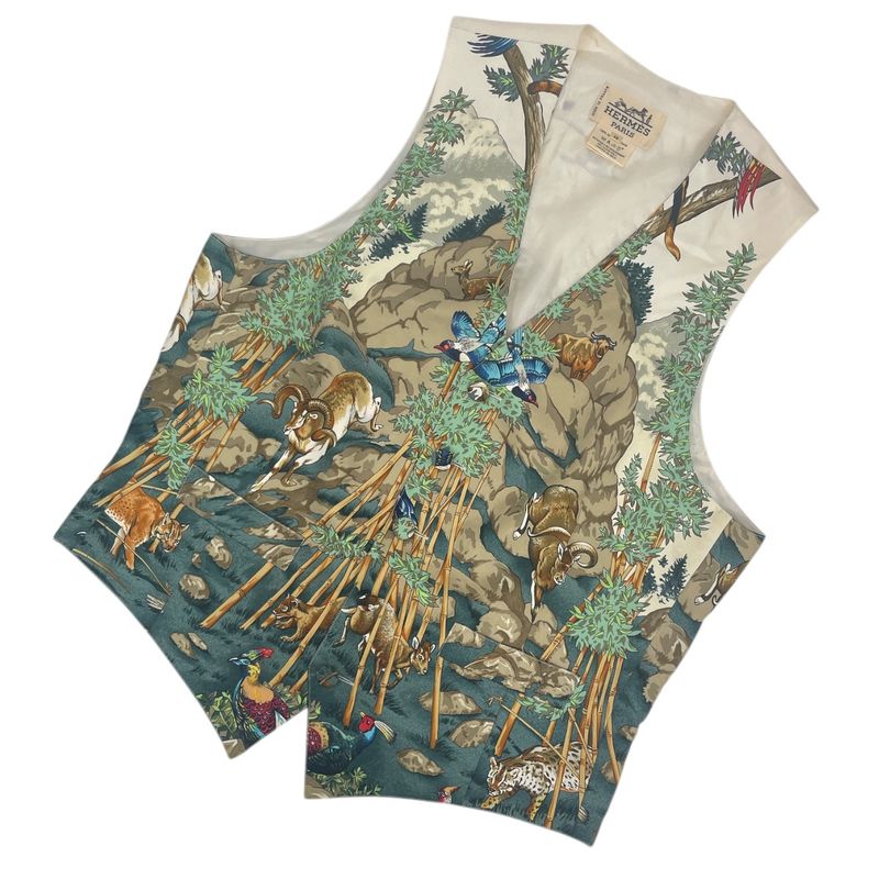 Hermes Vest Sichuan Silk Multicolor 48 Mens