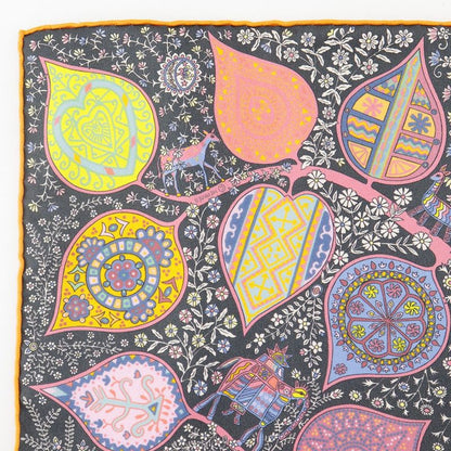 Hermes Gavroche 45 L'arbre De Vie Tree Of Life Silk Black/multicolor Women's