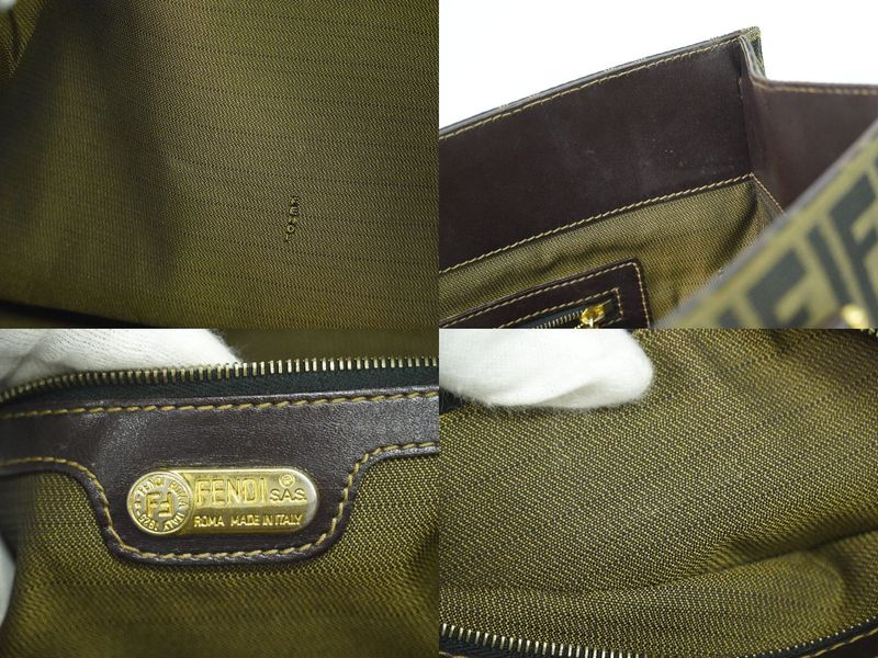 Authentic Fendi Zucca Tote Handbag Canvas Brown Zucca Bag Pre-owned [follow-up