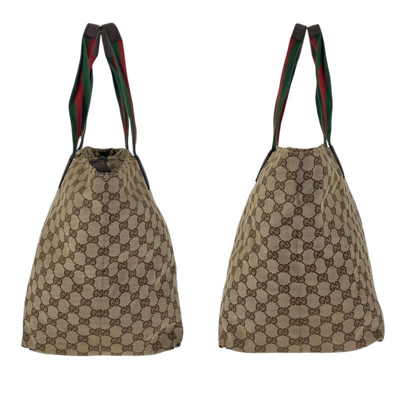 Gucci Sherry Line Beige Brown GG Canvas/leather 131231 Tote Bag Shoulder Bag
