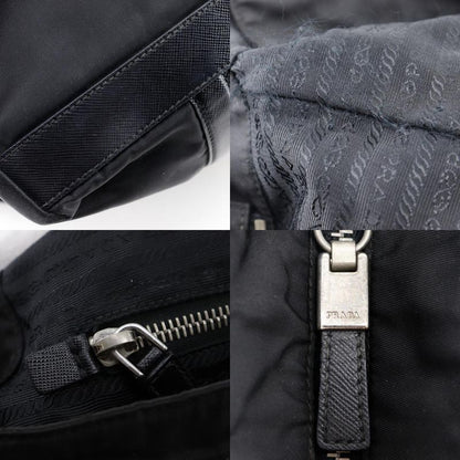 Prada Br2311 Nylon And Leather NERO Black Ladies Tote Bag